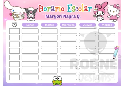Sanrio Girl  Horario Escolar